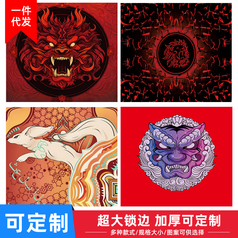 Guochao E-스포츠 게임 전문 마우스 패드 대형 두꺼운 미끄럼 방지 홈 오피스 컴퓨터 노트북 매트