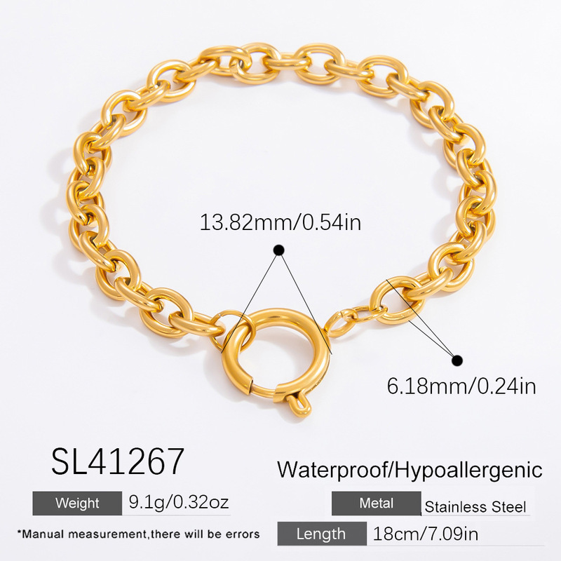 越境ステンレスDIYアクセサリー18k金ブレスレットins風個性海洋風保色ネックレスアクセサリー女|undefined