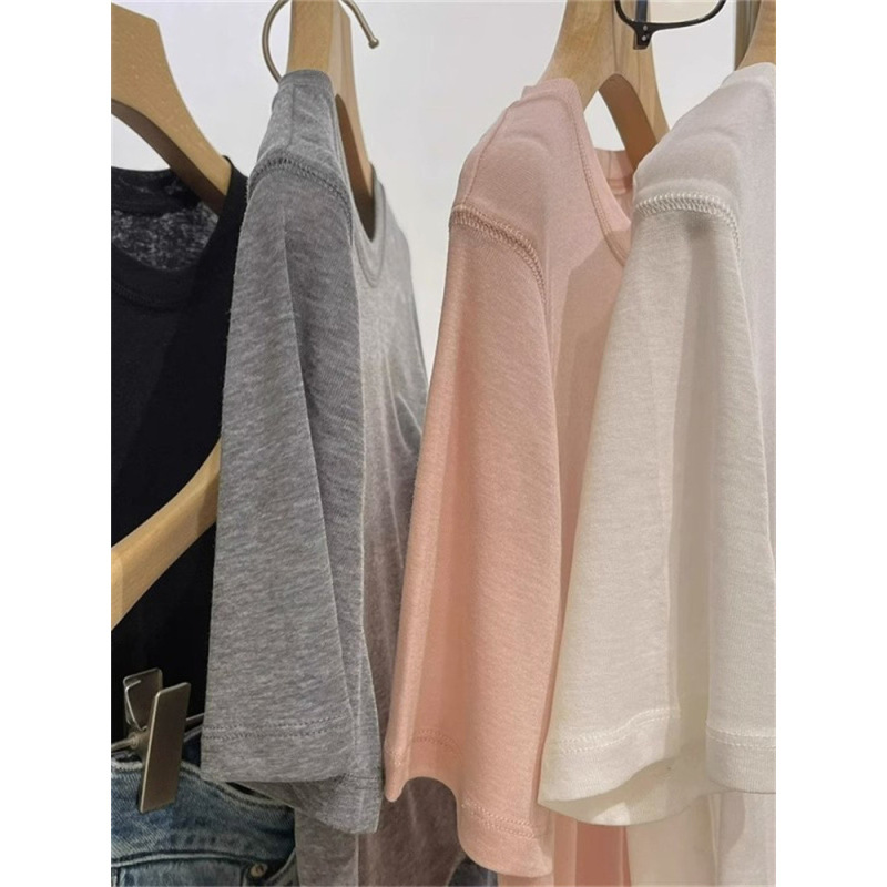 Personal Collection~Breathable Tencel Wool Tee! Soft and Lightweight Round-Neck Pullover Top for Women
