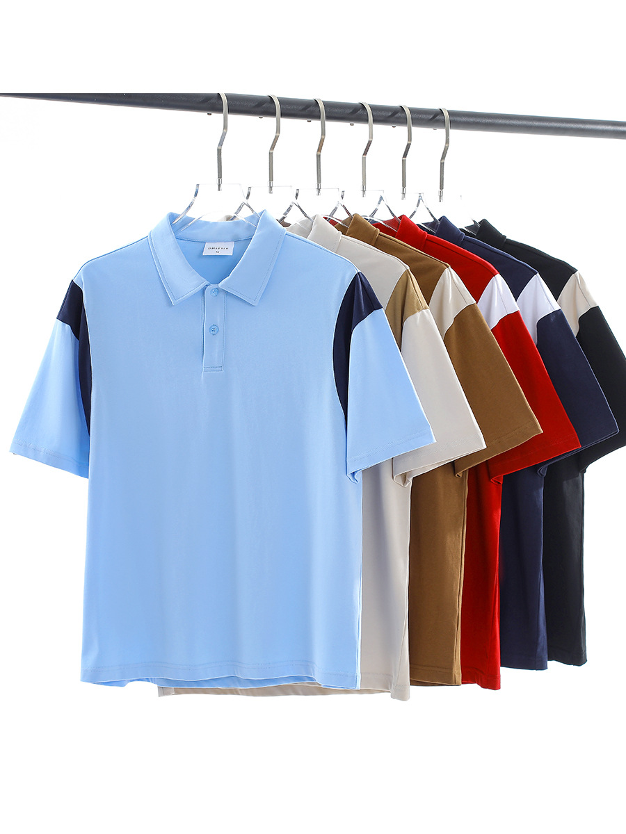 Costura deportiva retro americana marca de moda solapa de algodón de manga corta equipo ropa de trabajo ropa de trabajo ropa de trabajo polo personalizado