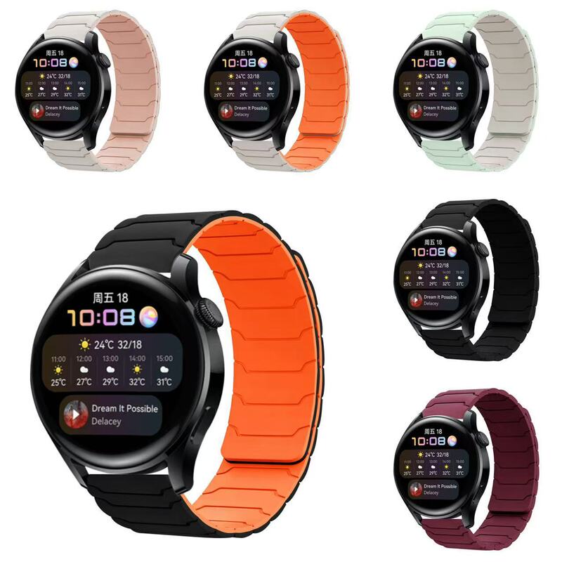 Suitable for Huawei GT4 Strap Female GT5 Watch Watch3/4Pro Armored Warrior Silicone Magnetic Male Watch Strap