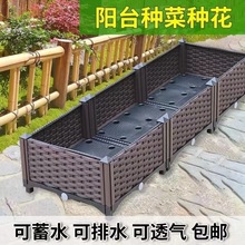 室內種菜箱圍欄式花盆塑料天台戶外陽台樓頂種花的圍欄種植箱