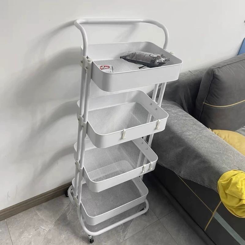 Lask Carbon Steel Kitchen Storage Rack Bathroom Snack Storage Rack Removable Multi-layer Simple Trolley