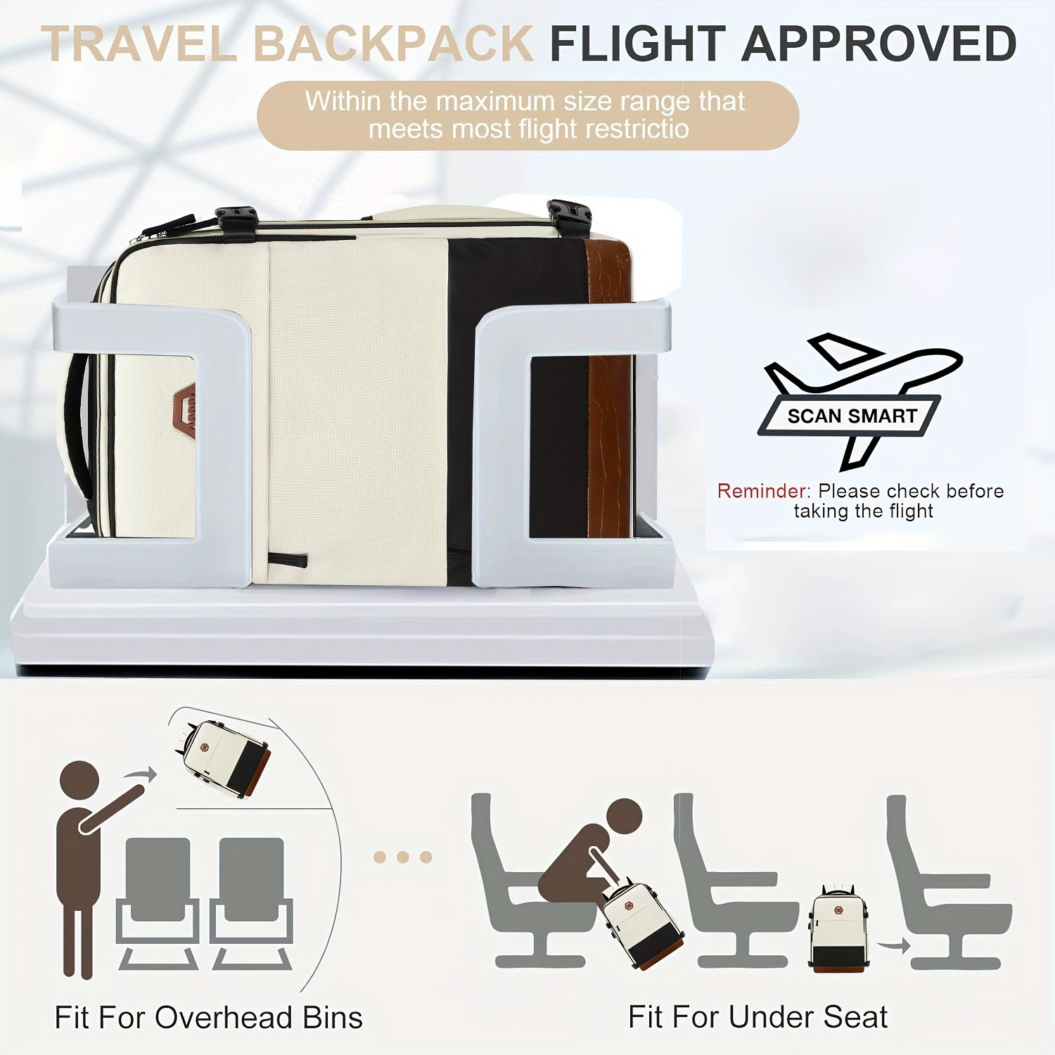 Women's Travel Backpack, Project Flight Approved 10.57gal