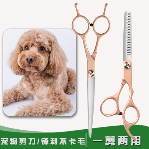 Pet Grooming Scissors, Dog Hair Cutting Magic Tool Set, Teddy Professional Hair Scissors, Curved Scissors, Tooth Scissors, Straight Scissors
