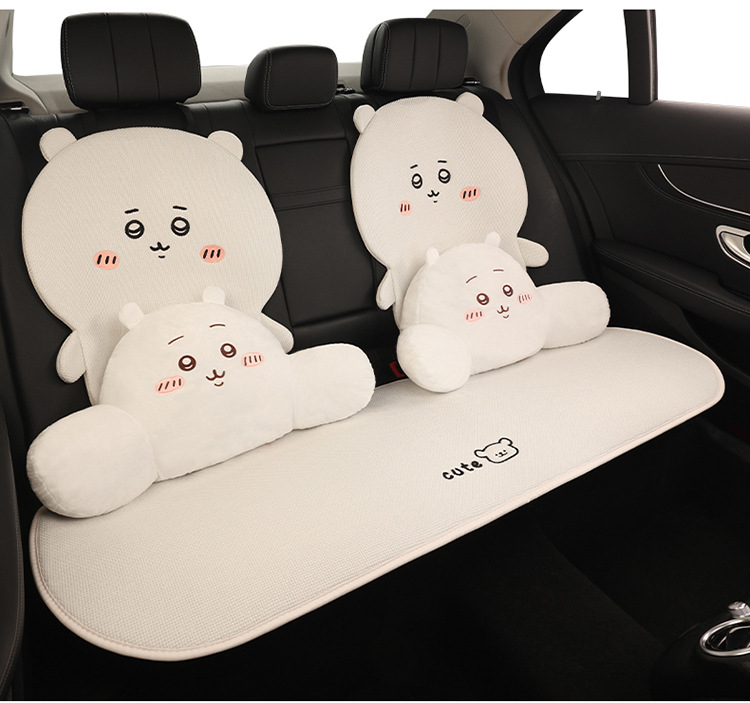 Car seat cushion made of linen, Usagi, Chiikawa, Hachiware, suitable for all seasons, cute cartoon design for girls