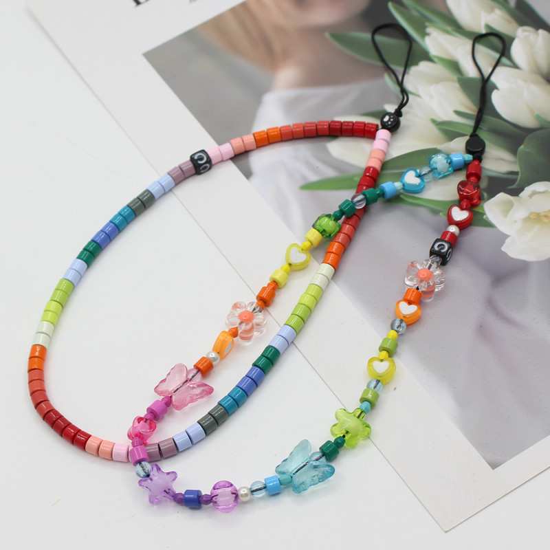 Internet Celebrity Hot Sale Anti-lost Mobile Phone Charm Rainbow Mobile Phone Charm Same Enamel Beads Diy Mobile Phone Lanyard Factory Direct Sales display picture 1