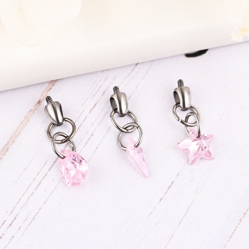 Pointed titanium steel lip stud product view