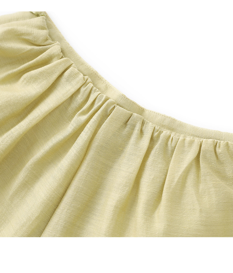 Áo sơ mi khoác pha vải lanh Tencel tay dài + quần short rộng thùng thình bộ hai mảnh mùa hè — Màu trắng chi tiết 22