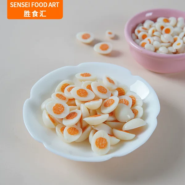 Mini duck egg egg food play model DIY hand-made simulation food accessories miniature half boiled egg props