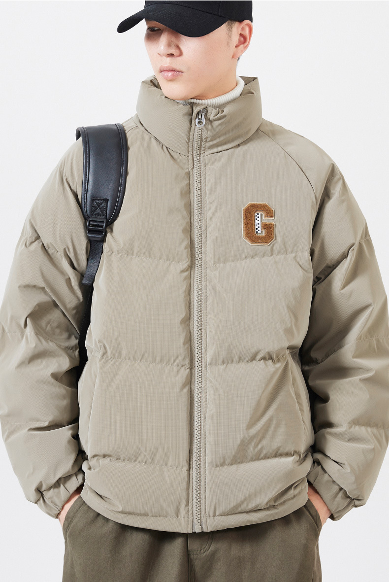 Men's Down Jacket Stand Up Collar Short Winter Warm Puffer Coat_voghion.com