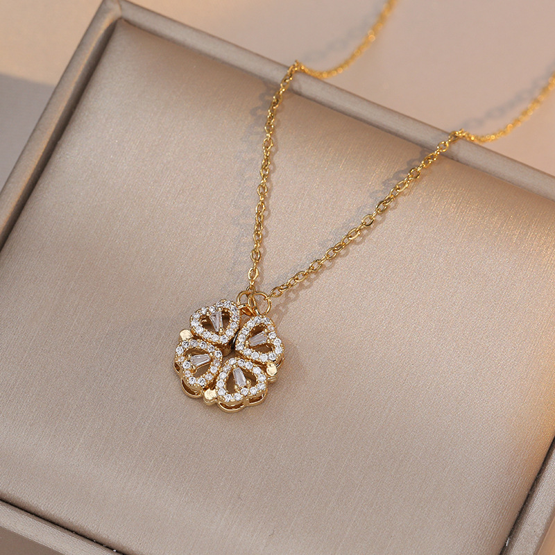 Four-leaf clover necklace for women, mul...