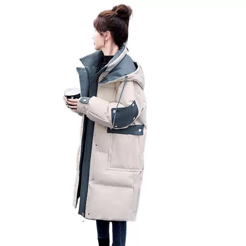 Down‑filled mid‑length jacket, women's 2024 model, extra‑thick, hooded