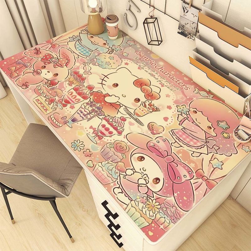ケイティ猫シリーズかわいい革のテーブルマットins風高颜値化粧台マット子供の本のテーブルマット|undefined