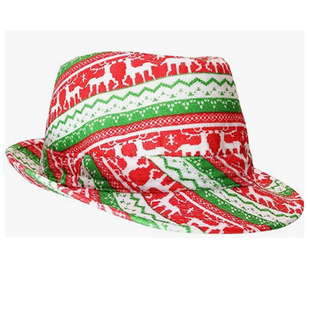 Cross Border Christmas Hot Sale Jazz Hat Christmas Element LED Jazz Hat with Light Festival Party Party Knitted Hat