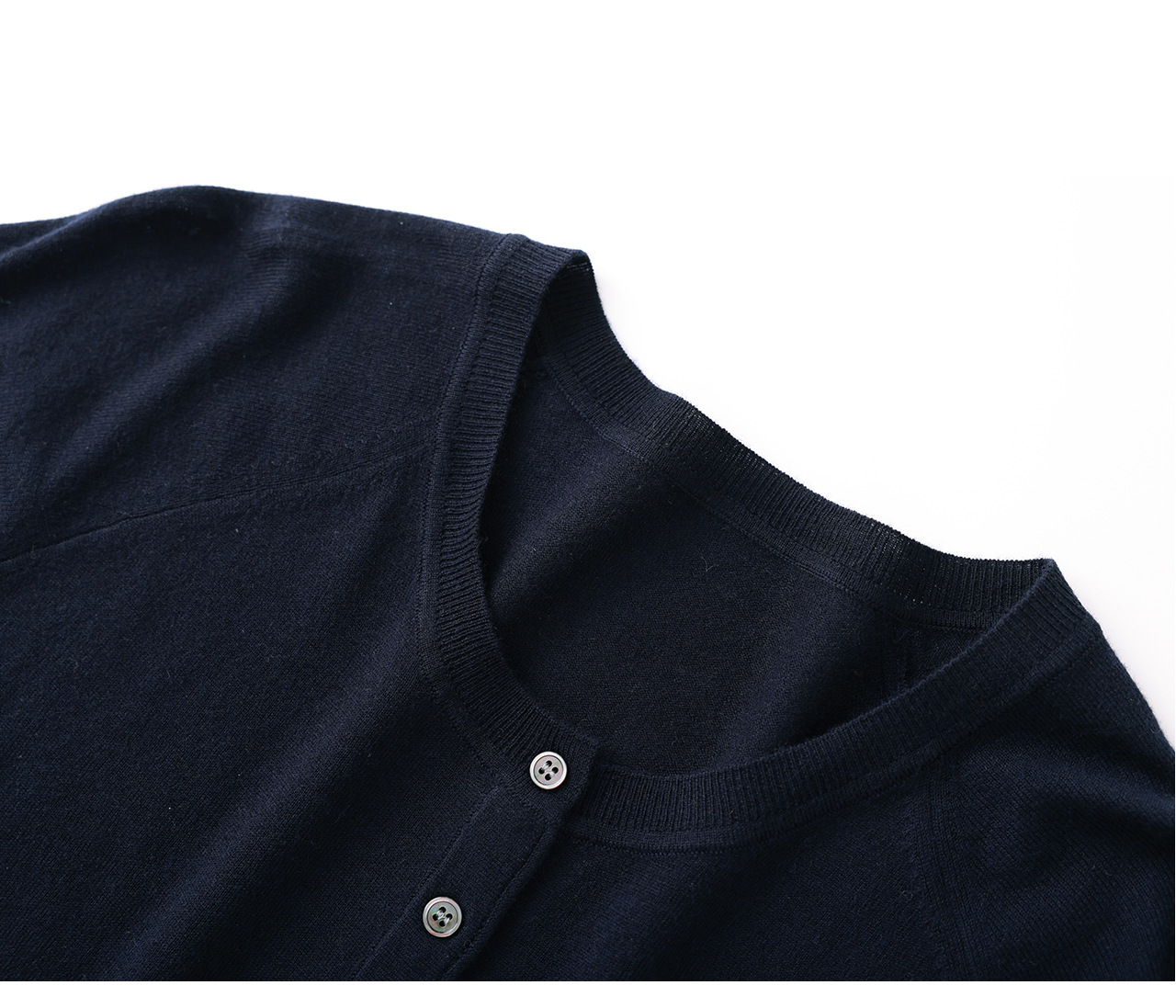 Áo cardigan len nhỏ tay ngắn dáng rộng phong cách lười biếng — màu xanh navy chi tiết 29