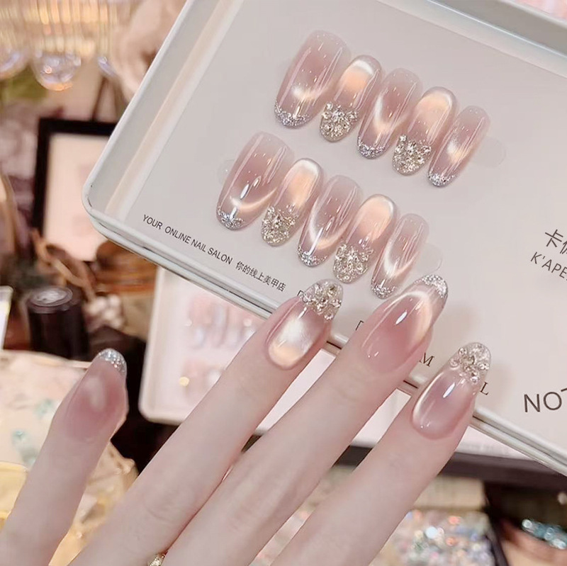 [No Regrets] Purely Handmade Wearable Nails, Pure Lusty Elegant, Cat Eye Therapy, Classy Pure Handmade Nail Polish, 10 Pieces