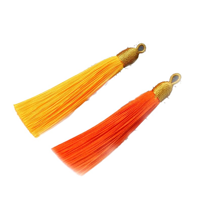 8cm gold thread pull ring tassel sachet bag hanging ear pendant jewelry hand twisted beaded pendant large price excellent