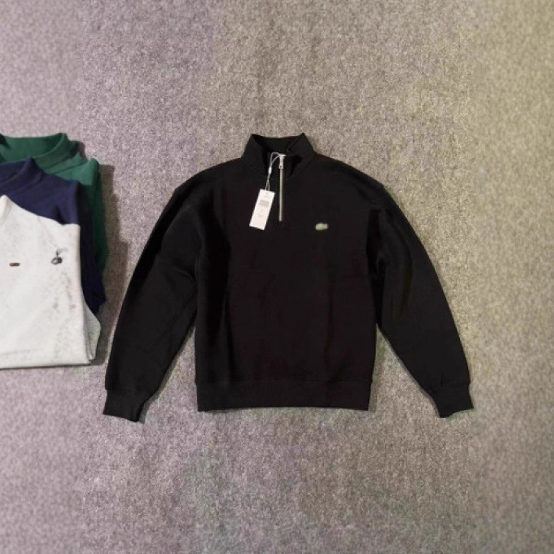 Color-blocked embroidered fish series best-selling half-zip crew neck sweatshirt, cotton version with stand-up collar + round neck + pullover