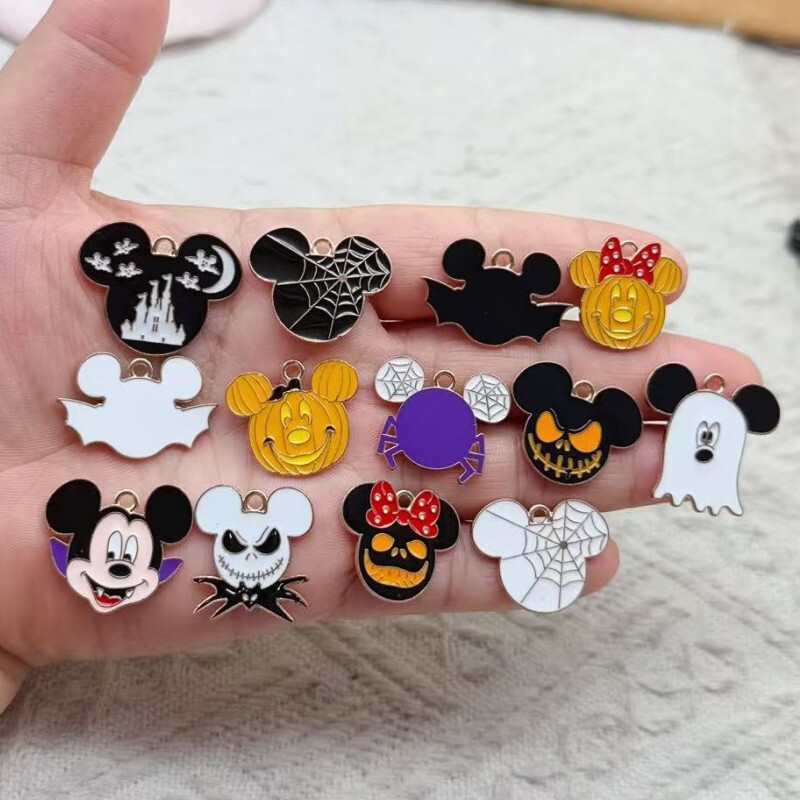 Halloween Mickey Minnie Alloy Oil Drop DIY Jewelry Accessories Cartoon Animation Mickey Mouse Family Pendant