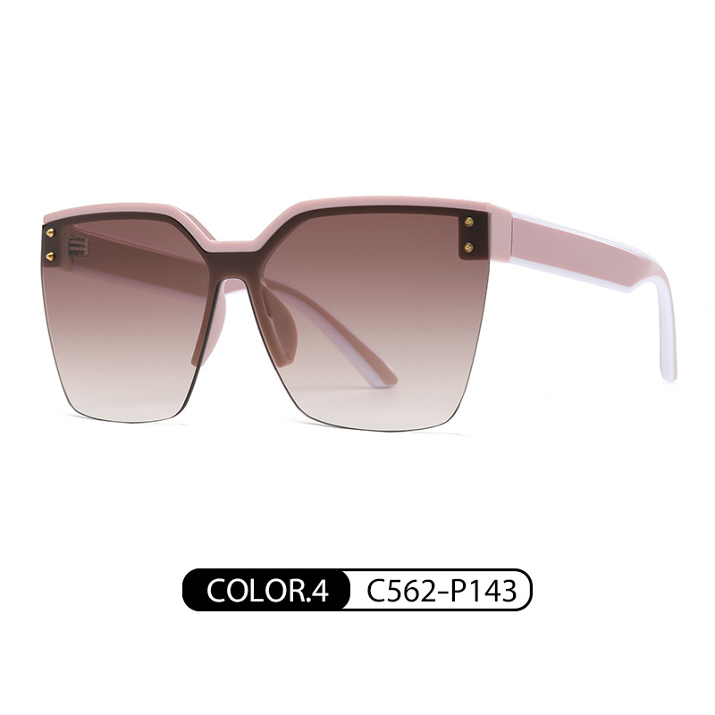 Transmisión en vivo nuevas gafas de sol 6505 moda personalizada gafas de sol sin marco Internet Celebrity Street shooting gafas de sol de Marco grande de las mujeres