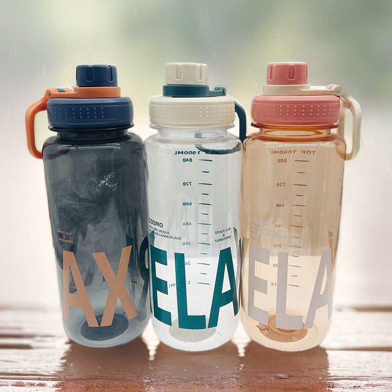 Taza de agua de plástico Sansheng para hombres y mujeres de gran capacidad 1000ml portátil conveniente deportes hervidor estudiante taza de ocio al aire libre