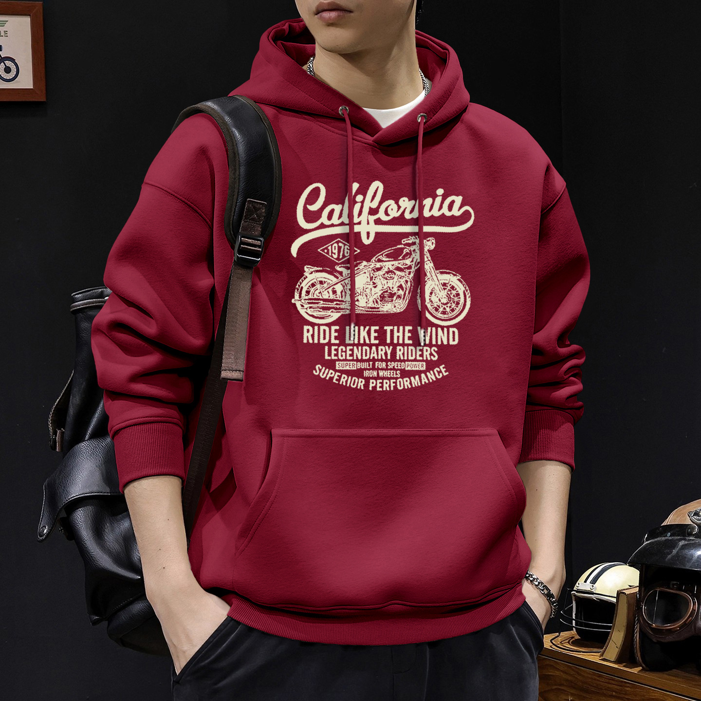 Hong Kong estilo japonés casual 420g pesado chaqueta encapuchada hombre primavera y otoño americano suelto y versátil chaqueta de pareja de estudiantes