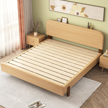 S`全实木床现代简约1.8m大床主卧儿童床经济型单人男孩1.5m双人床