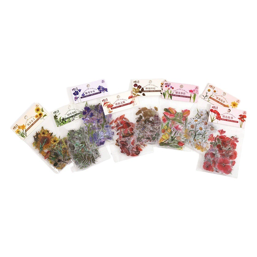 Сахарная поэзия растение природа серия цветок ПЭТ ручной счет наклейка пакет свежий дневник DIY декоративные наклейки 8
