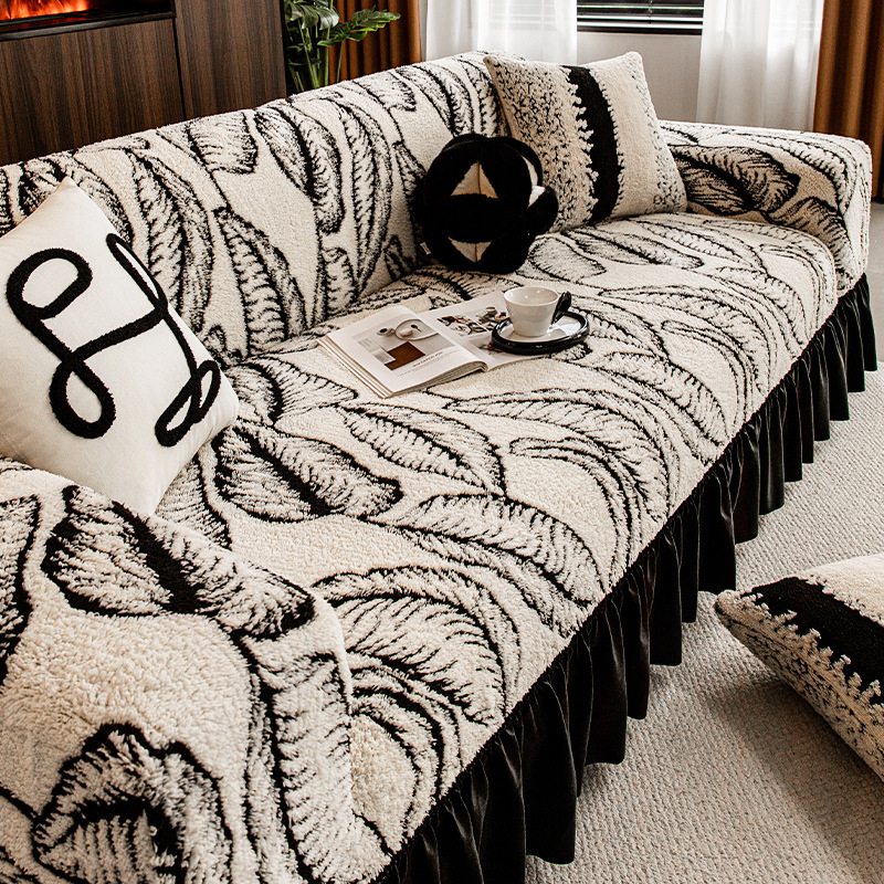 Rectal sofá cubierta 2025 nuevo peluche otoño invierno sofá cubierta protector todo incluido tela elástica cubierta completa