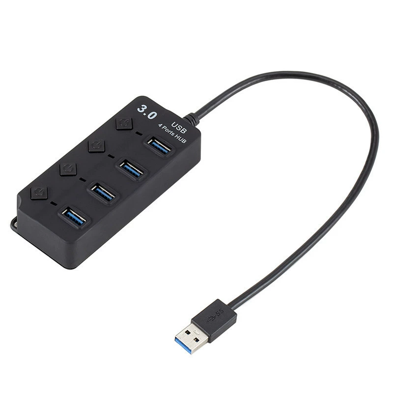 USB 3.0 хаб 4 порта с кнопочным переключателем, USB3.0 один на четыре, измерительный