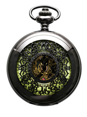 Amazon foreign trade best-selling classic hollow large floral semi-automatic mechanical pocket watch flip retro mechanical watch wholesale