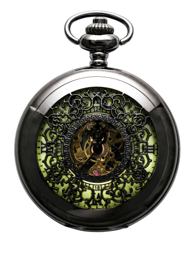 Amazon foreign trade best-selling classic hollow large floral semi-automatic mechanical pocket watch flip retro mechanical watch wholesale