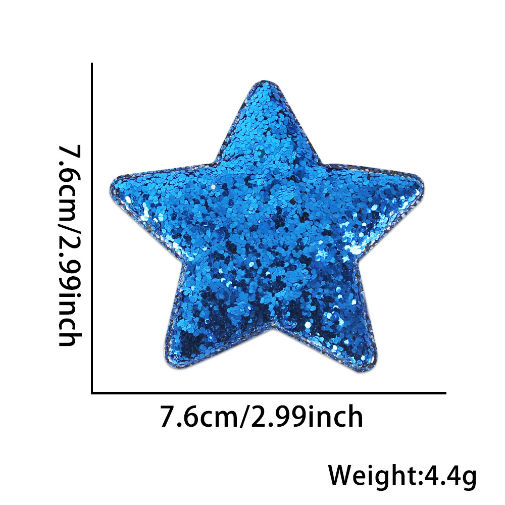 Día de la Independencia de los Estados Unidos pinzas de cabello de pentacos para adultos niños fiesta decoración de estrellas bordes pinzas rojo, plateado, azul sequillas pinzas de boca de pato
