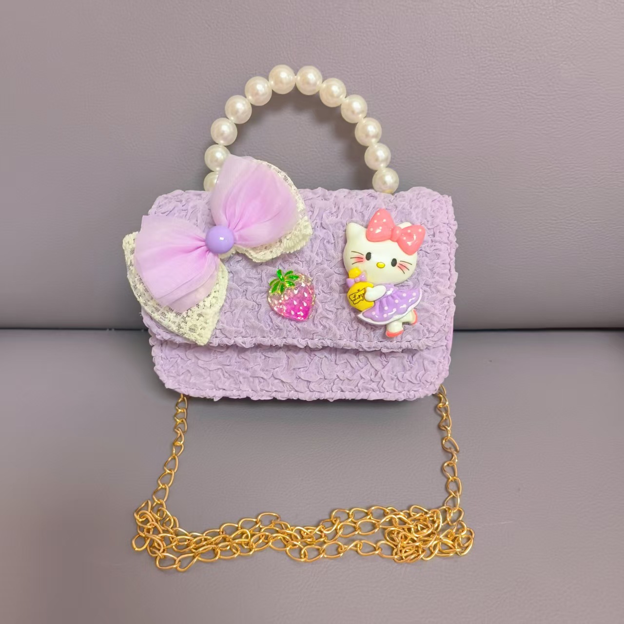 Boom Pearl Princess Handbag Meileti Kulomi Girl Año Nuevo Cartera de Año Nuevo Pequeña bolsa de fragancia