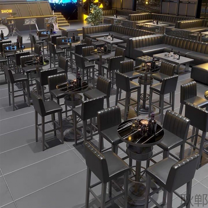 G1现做复古酒吧工业桌椅组合高脚迪吧卡座夜场沙发散台音乐艺高桌