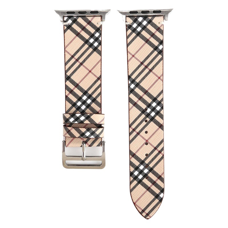 Adecuado para Apple reloj Correa Apple watch7-1 moda Plaid correa de cuero iwatch7 correa de cuero genuino