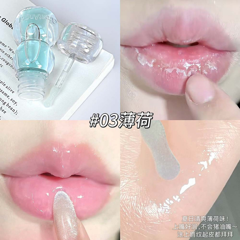 GreatAngel agua transparente brillante labios óleo espejo labios de cristal coreano transparente fiesta de estudiantes cosméticos de belleza transfronterizos image 8