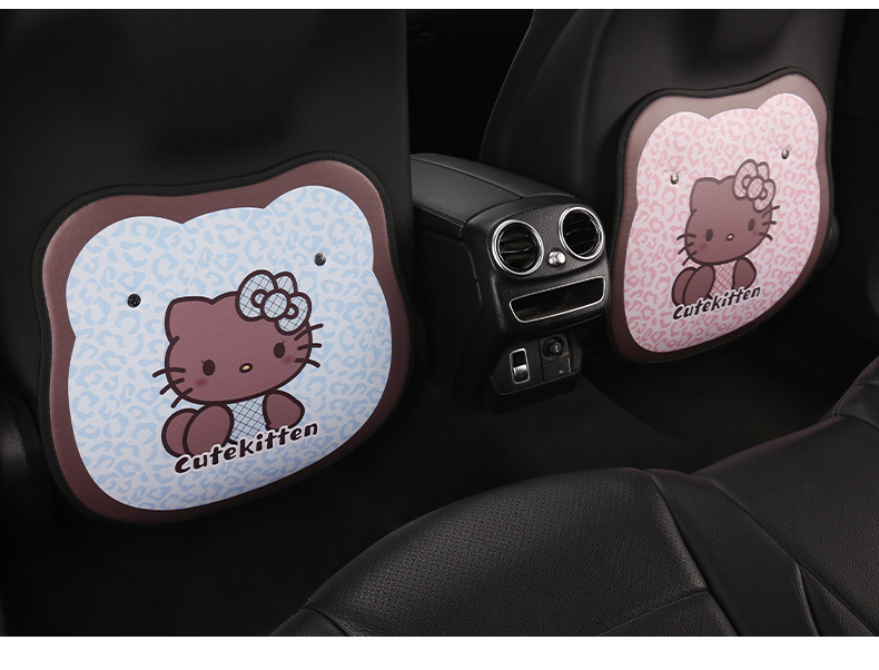 Kt Little Cat Lady Cute Cartoon Car Seat Back Anti-Kick Pad Car Seat Back Anti-Stain Pad Rear Seat Anti-Kick Mat