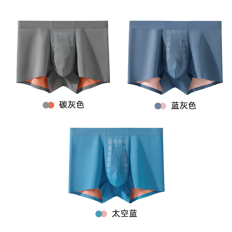 3] 100s nuevo modelo de hombre calzoncillos de ángulo plano pantalones de calzoncillos transpirables entrepierna antibacteriana de los niños cabeza de pantalones cortos de cuatro ángulos