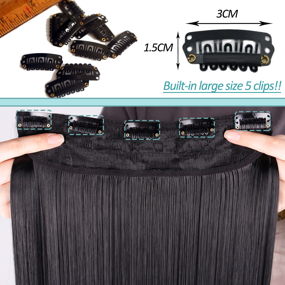 55CM pelucca de cabello recto de mujer una pieza de extensión de cabello de cinco tarjetas pelucca de cabello fluffy