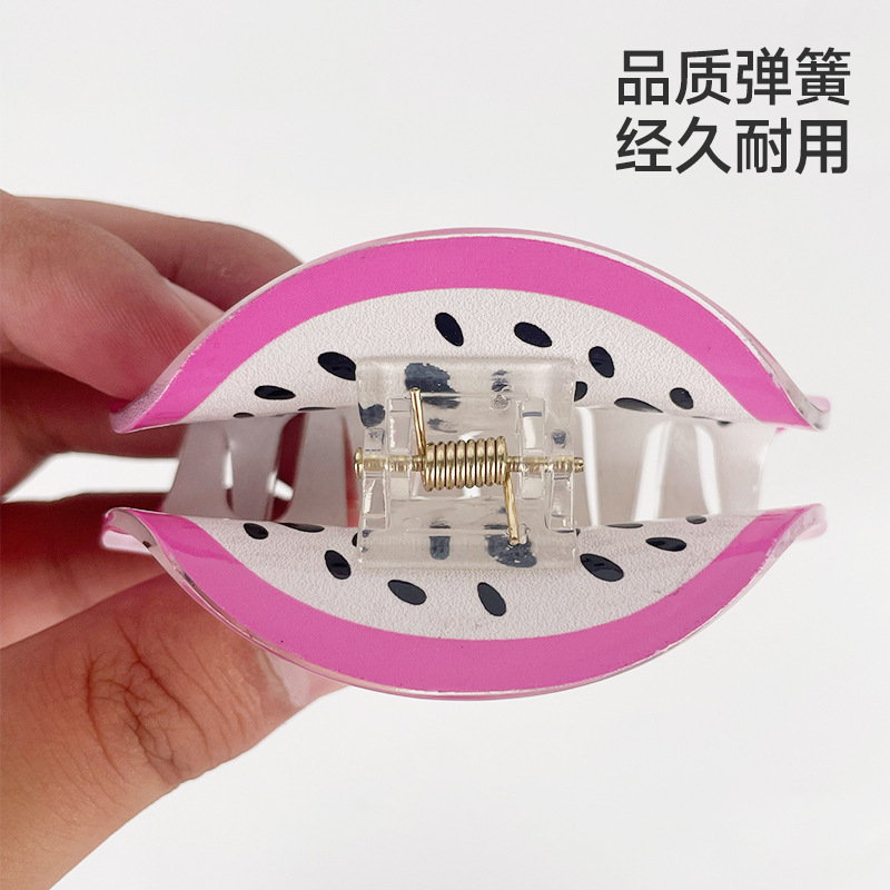 跨境夏日西瓜水果抓夹后脑勺盘发抓夹高级感鲨鱼夹发抓发卡发饰|undefined