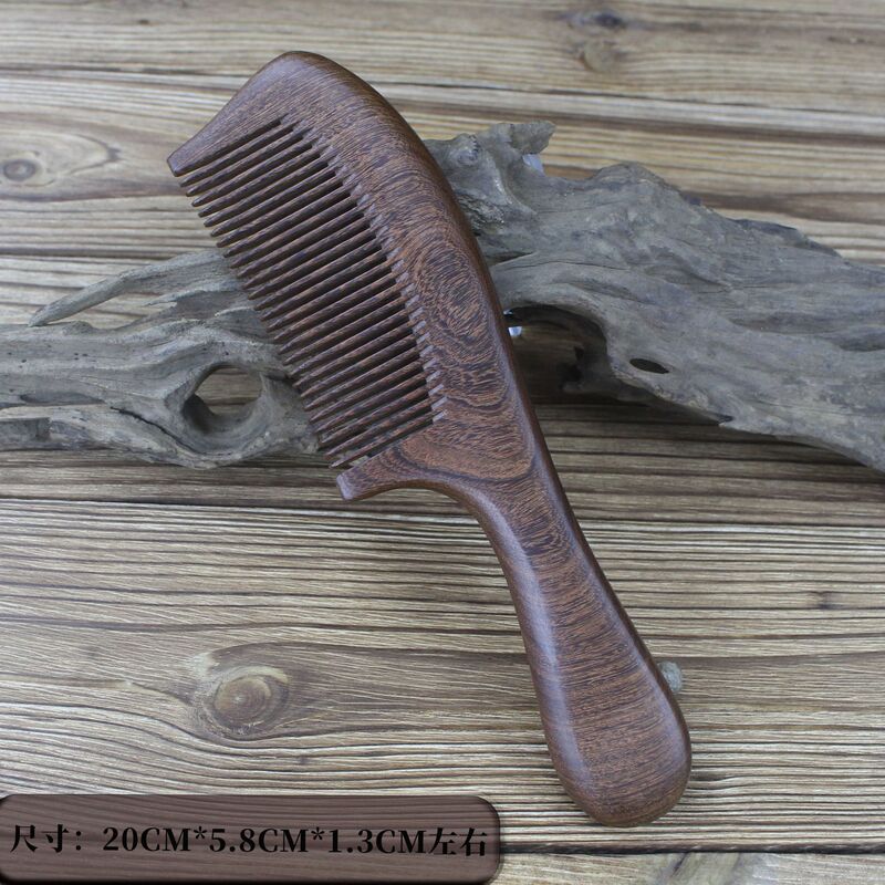天然黒檀櫛メーカー卸売 新型金彩画入りヘアコーム 長髪用 家庭用 無垢材ギフト|undefined