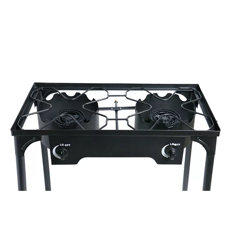 厂家批发直供欧美户外野营双头煤气炉分体便携式铸铁燃气灶