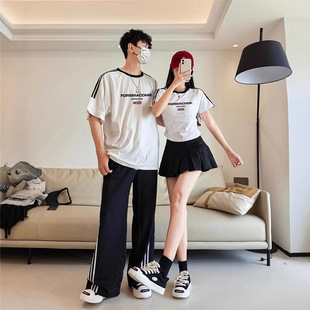 Summer Pure Cotton Short-Sleeved T-Shirts for Couples, Lazy Loose Niche Design Tops for Men and Women, Student Trendy Brand Class Uniforms