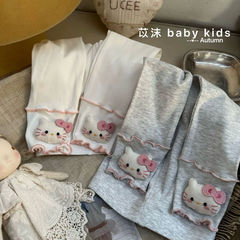 女童打底裤2025秋季新款卡通立体kitty长裤女宝宝百搭韩版童装