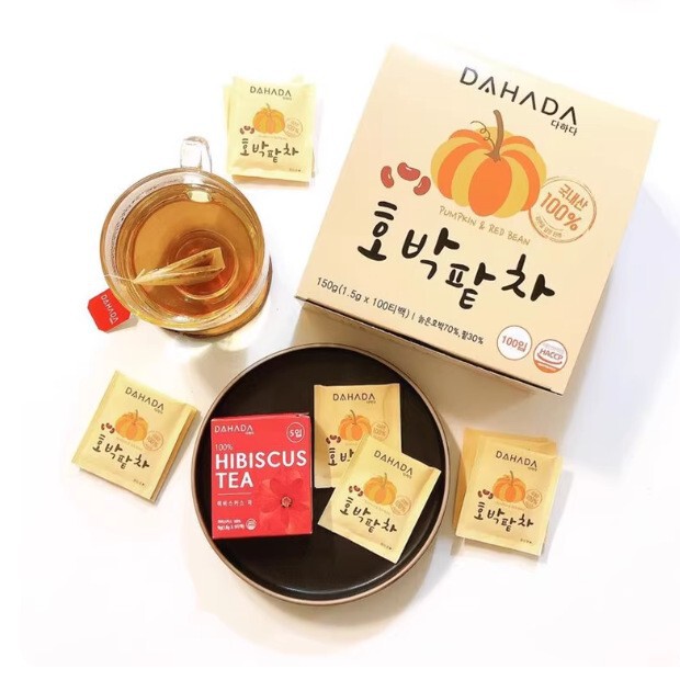 South Korea Imported Dahada Pumpkin Red Bean Tea Strawberry Grapefruit Water Brewed Drink Bag Tea Bag Health Fruit Tea