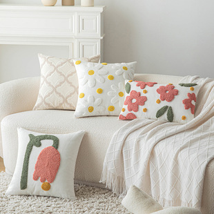 Nordic flower tufted pillow Internet celebrity ins style Tulip pillow living room sofa cute cushion without core