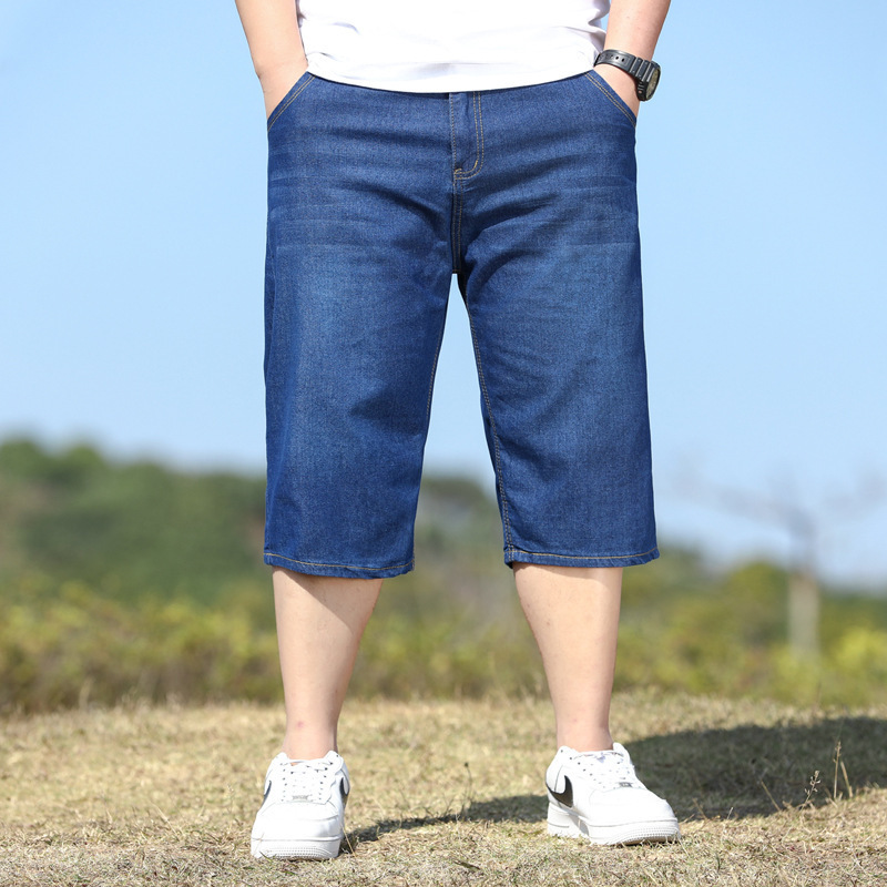 Stretch Denim 7-Point Shorts Men's Summer Thin Straight Culottes Men's Casual 5-Point Pants Slim Mid-Pants Stretch Denim 7-Point Shorts Men's Summer Thin Straight Culottes Men's Casual 5-Point Pants Slim Mid-Pants