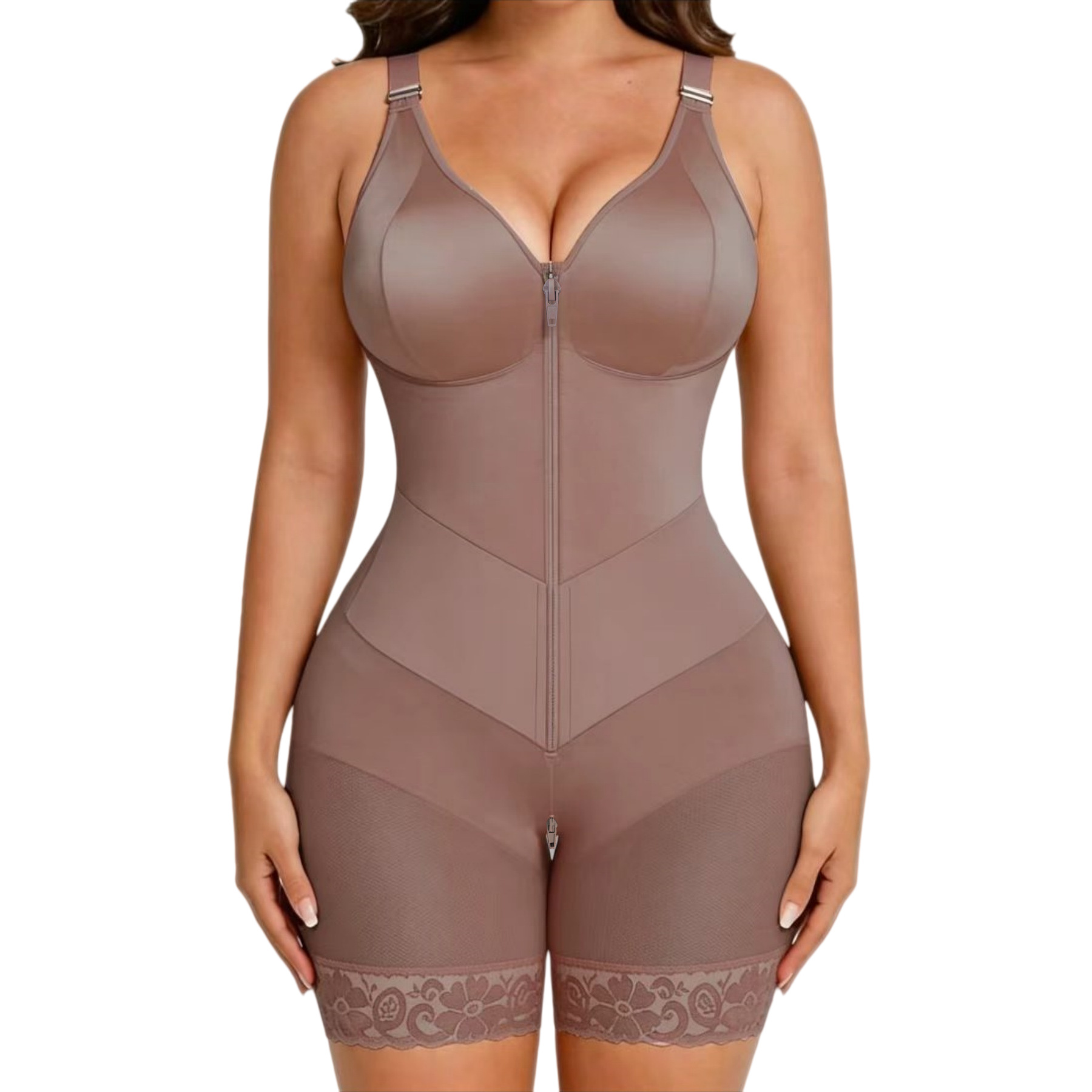 Faja Modeladora Enteriza Talla Grande de Poliéster y Nylon, Transpirable, Control de Abdomen y Levanta Glúteos